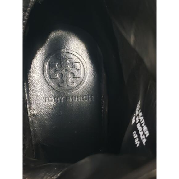 Tory Burch Leather Whitney Ankle Bootie Black/Gold Logo Size 9.5 - Picture 13 of 14